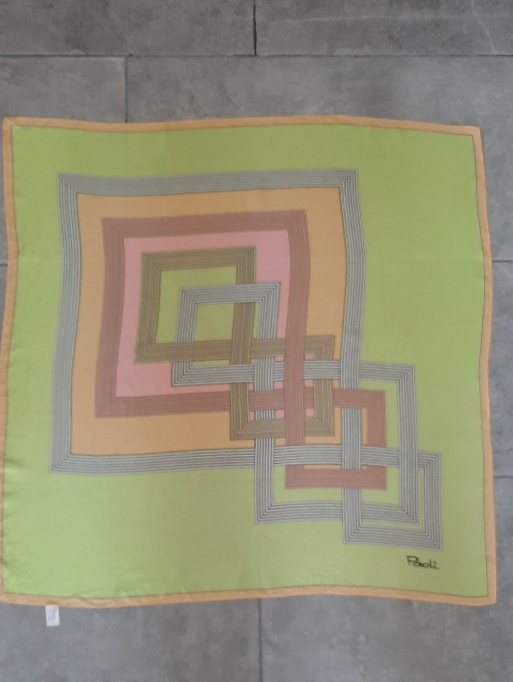 Paoli Vintage 70s Geometric Scarf 27" Square